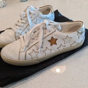 Yves SAINT LAURENT-authentic Court Classic gold star sneakers